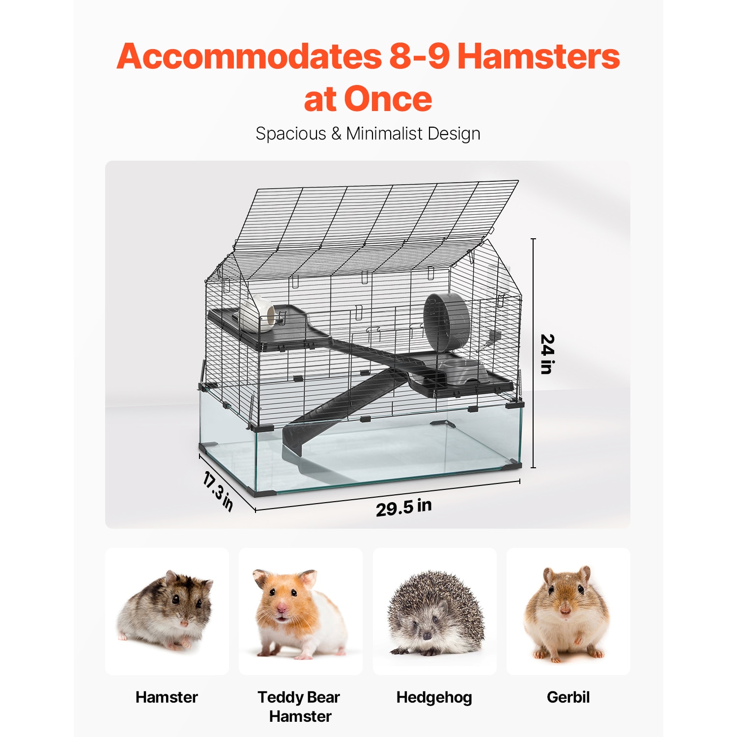 Wire Hamster Cage Habitat 29.5in Pet Rodent Gerbil Mice Small Animal House_maomaolike.com